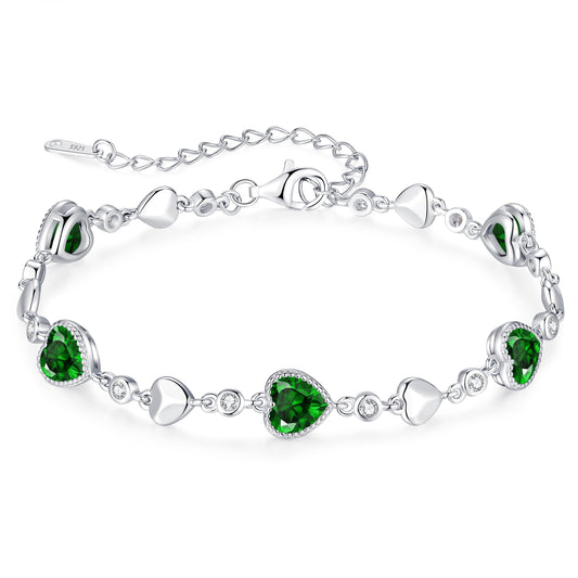 Love Heart Bracelets Birthstone