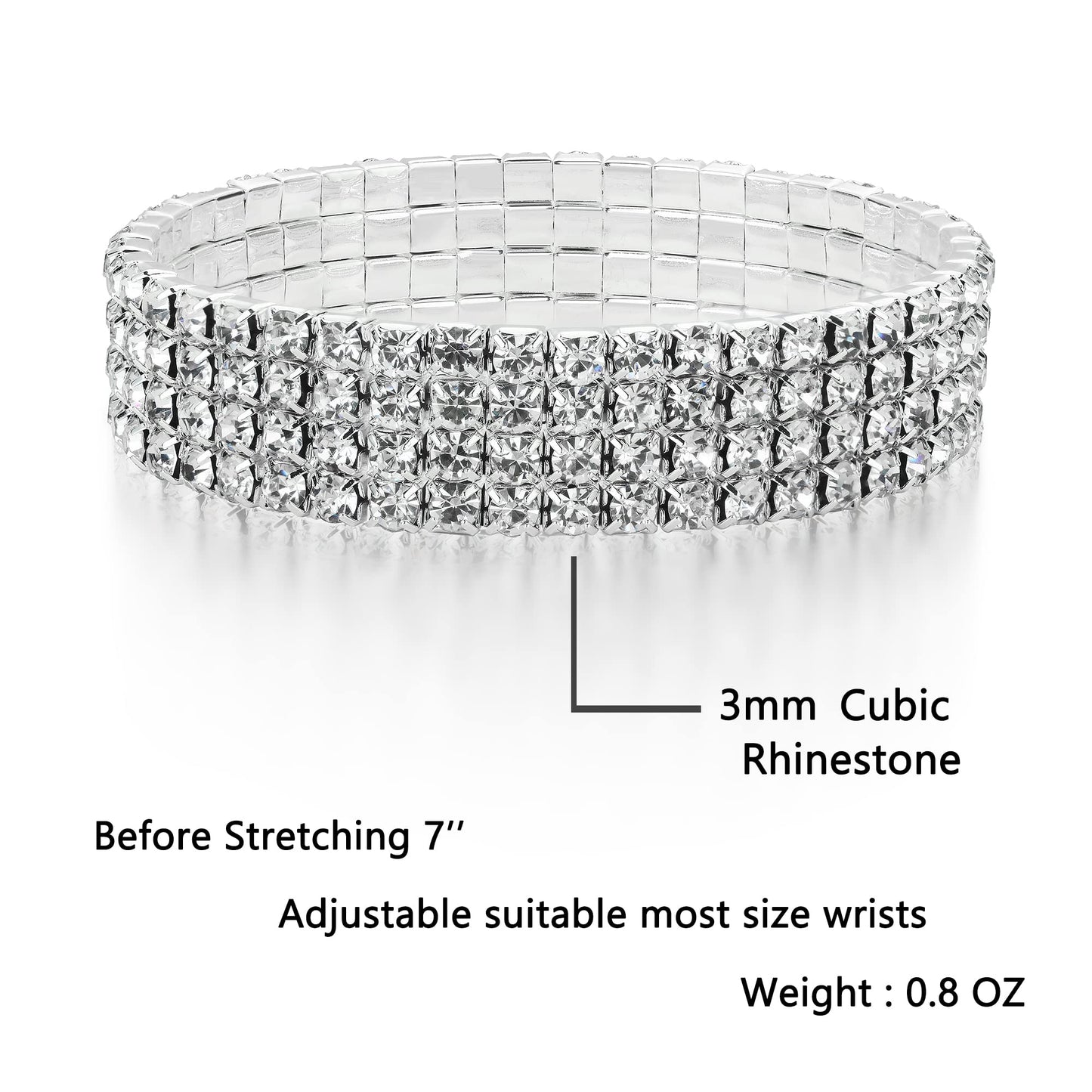 Pulseras Bling Diamante Plata